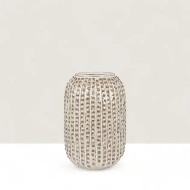 Keramikinė vaza - ruda su raštais